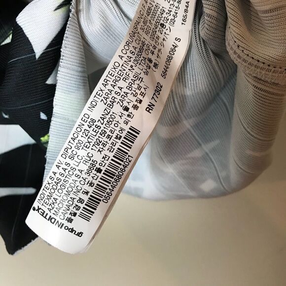 Zara S Tropical Palm FIG leaf print tank NWT - Picture 6 of 6